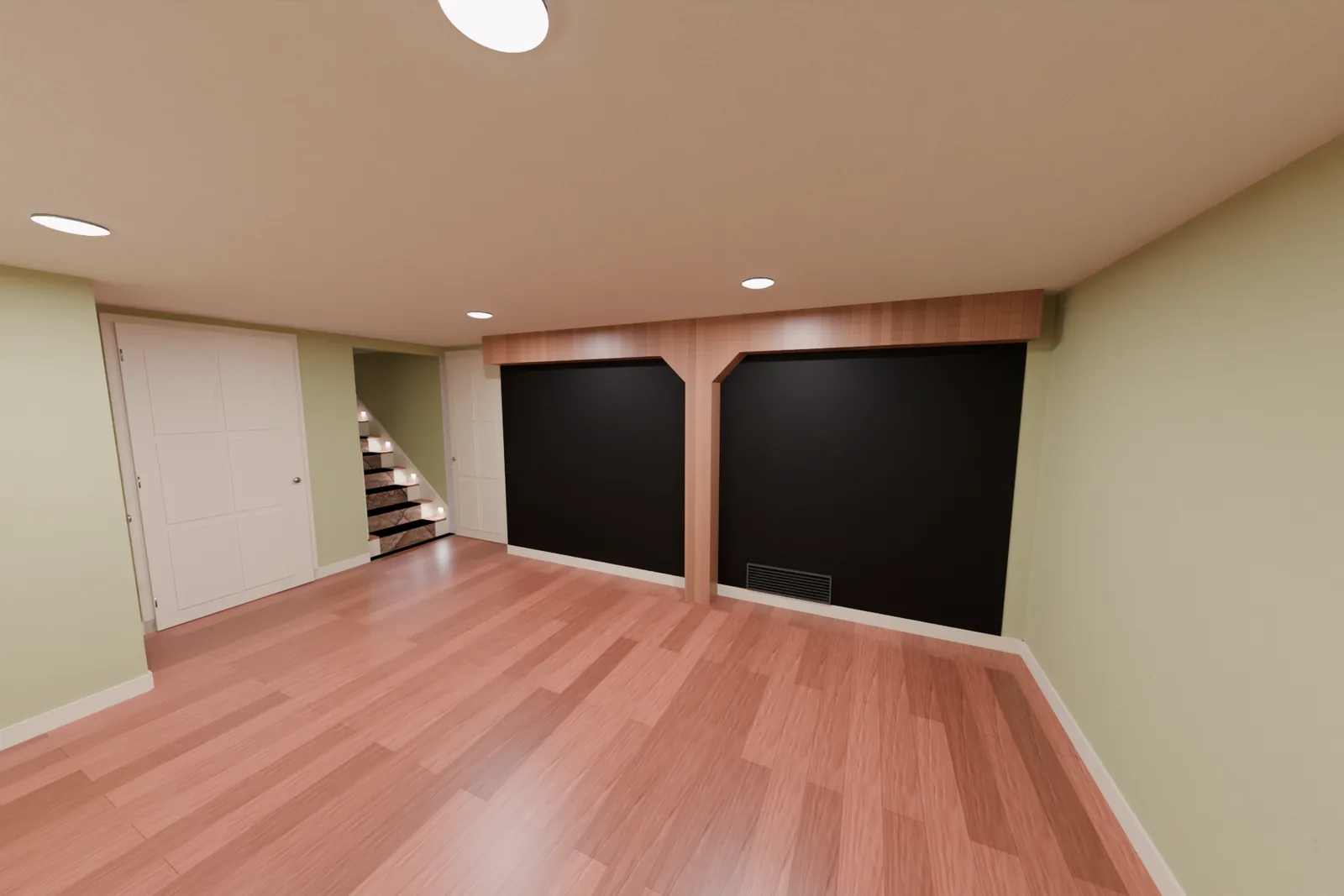 The family room downstairs.