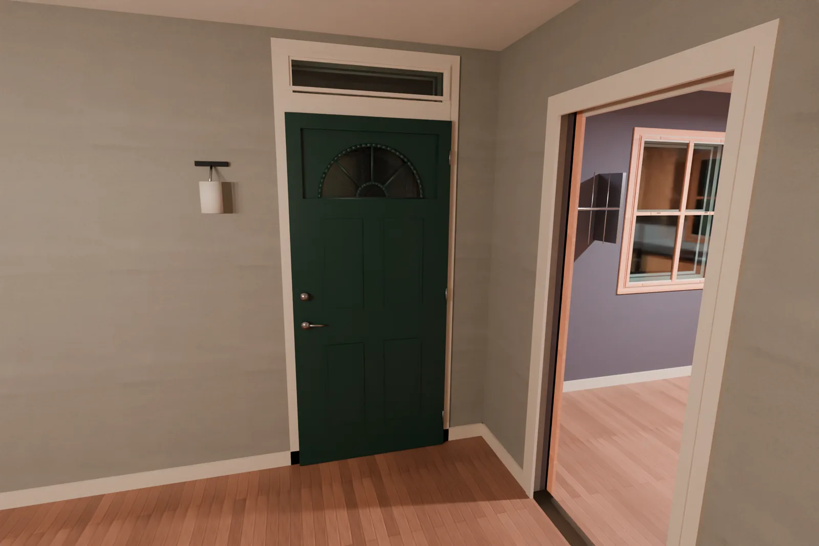The front door, to the inch.